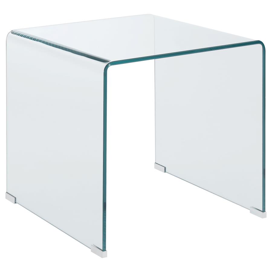 (image for) Ripley Squared Tempered Bent Glass Side End Table Clear