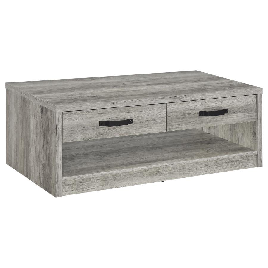 (image for) Felix 2-drawer Engineered Wood Coffee Table Grey Driftwood