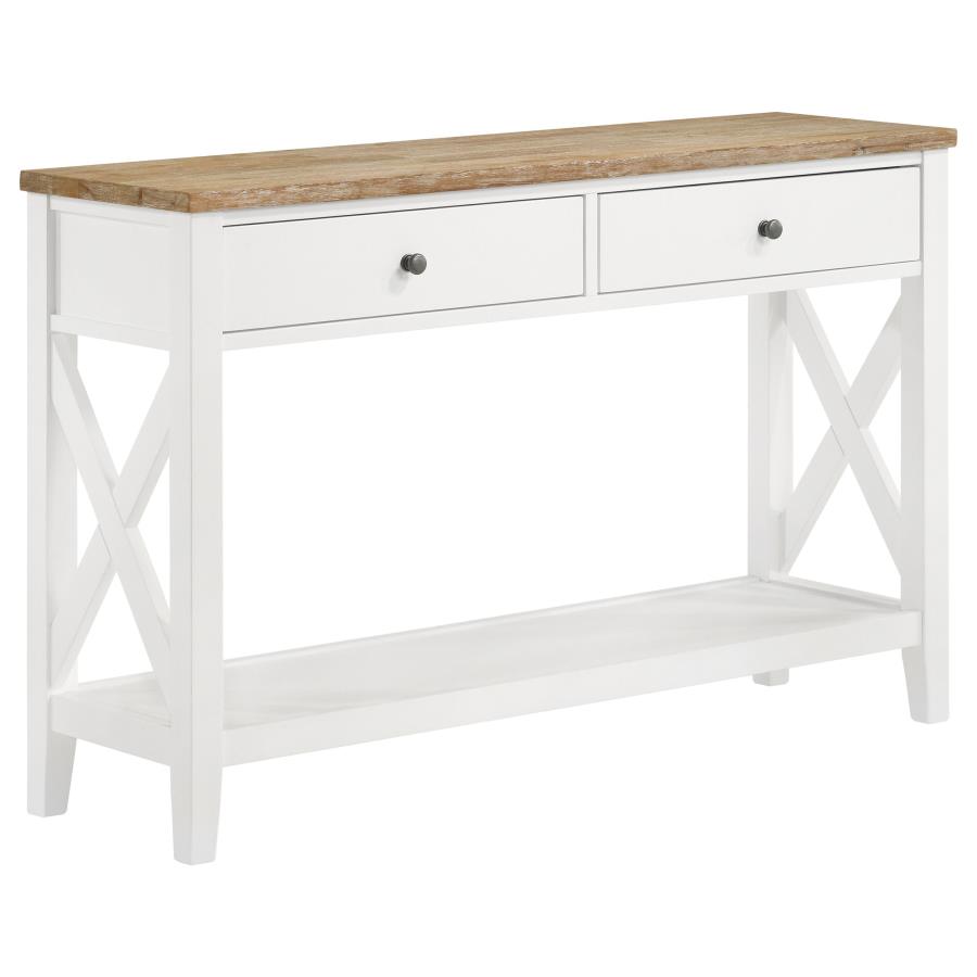 (image for) Hollis 2-drawer Wood Entryway Console Table Brown and White