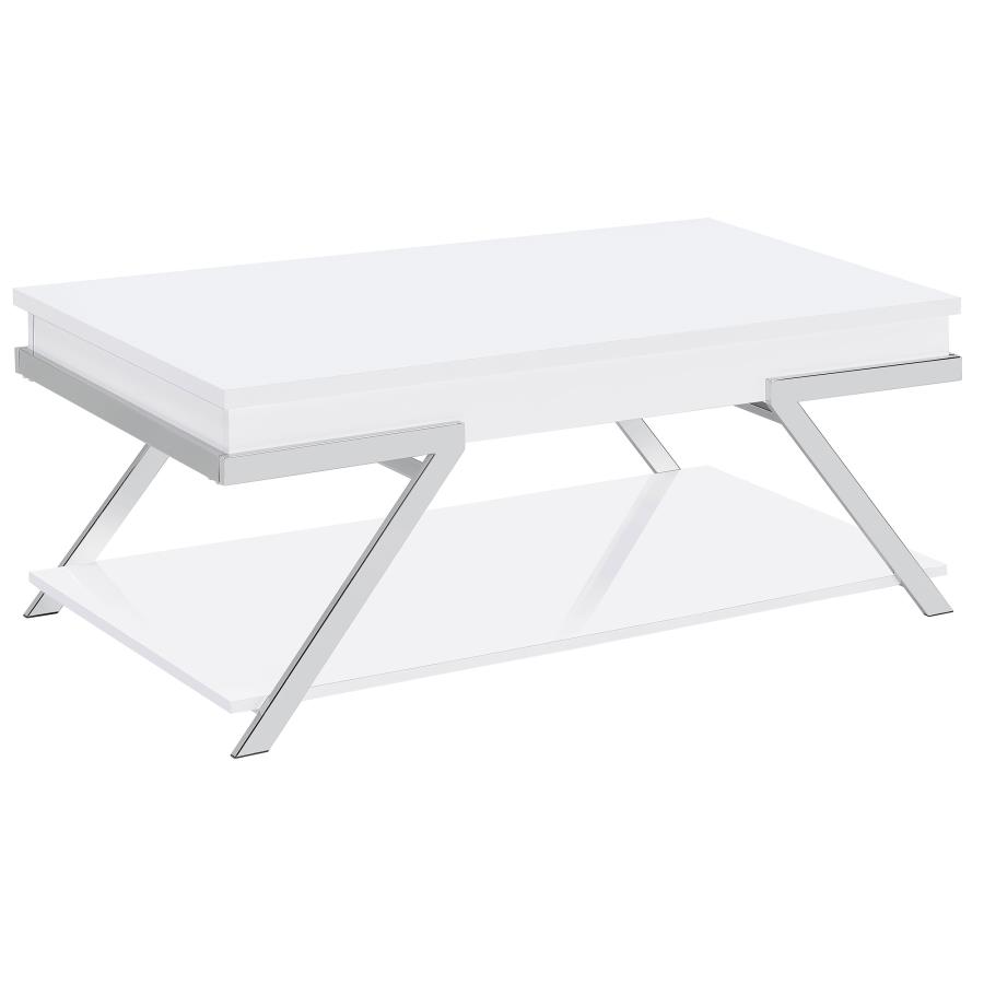 (image for) Marcia Rectangular Lift Top Coffee Table White High Gloss