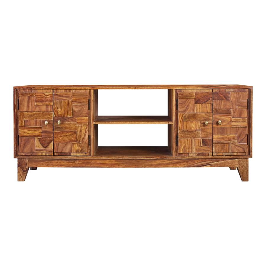 (image for) 4-door Solid Wood 60" TV Stand Natural Sheesham