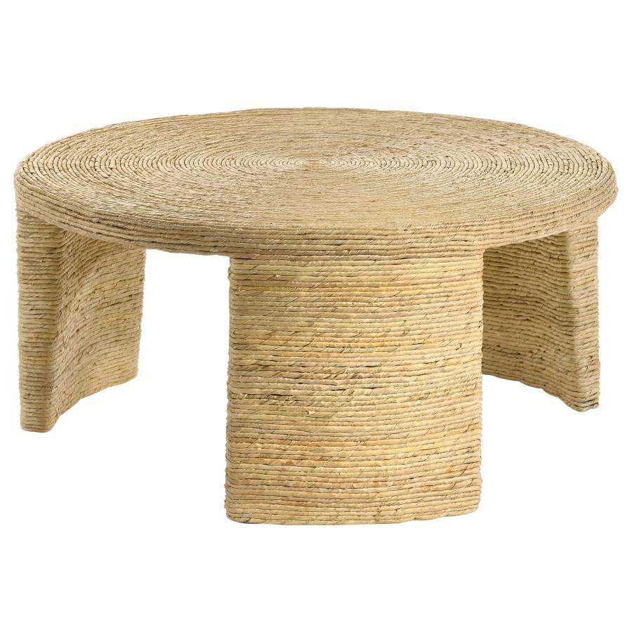 (image for) Artina Woven Rattan Round Coffee Table Natural Brown