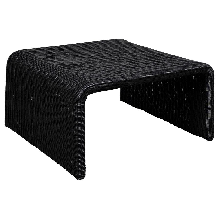 (image for) Cahya Woven Rattan Square Coffee Table Black