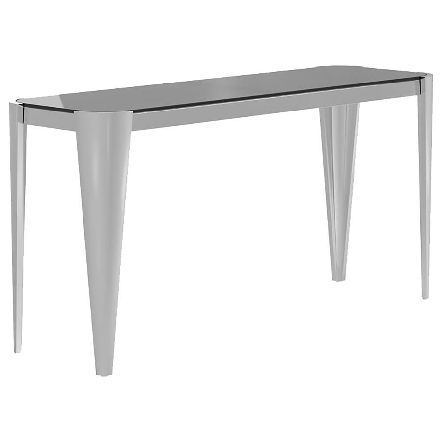 (image for) Rectangle Glass Top Console Table Silver and Grey