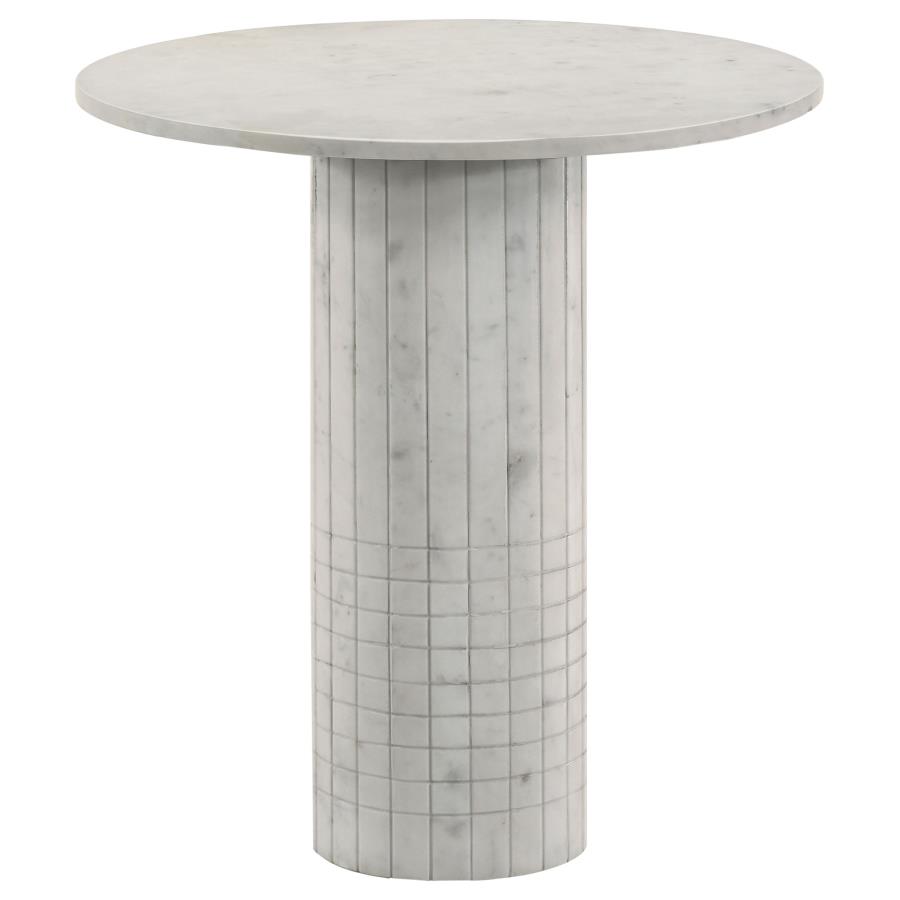 (image for) Astoria Round Genuine Marble Side End Table White