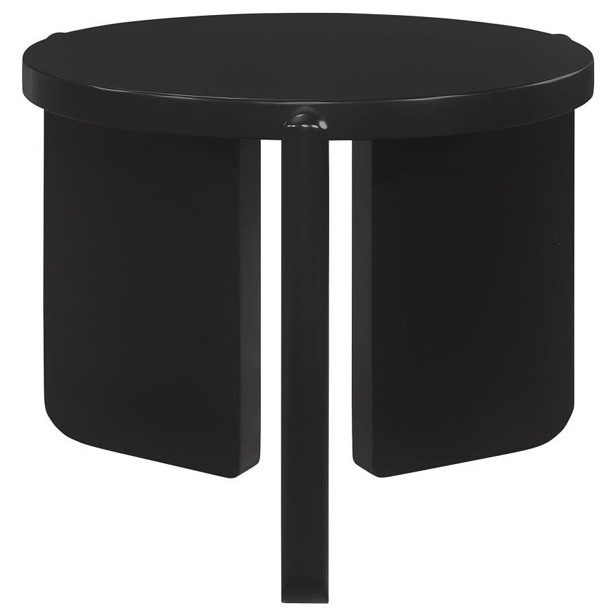 (image for) Cordova Round Solid Wood End Table Black