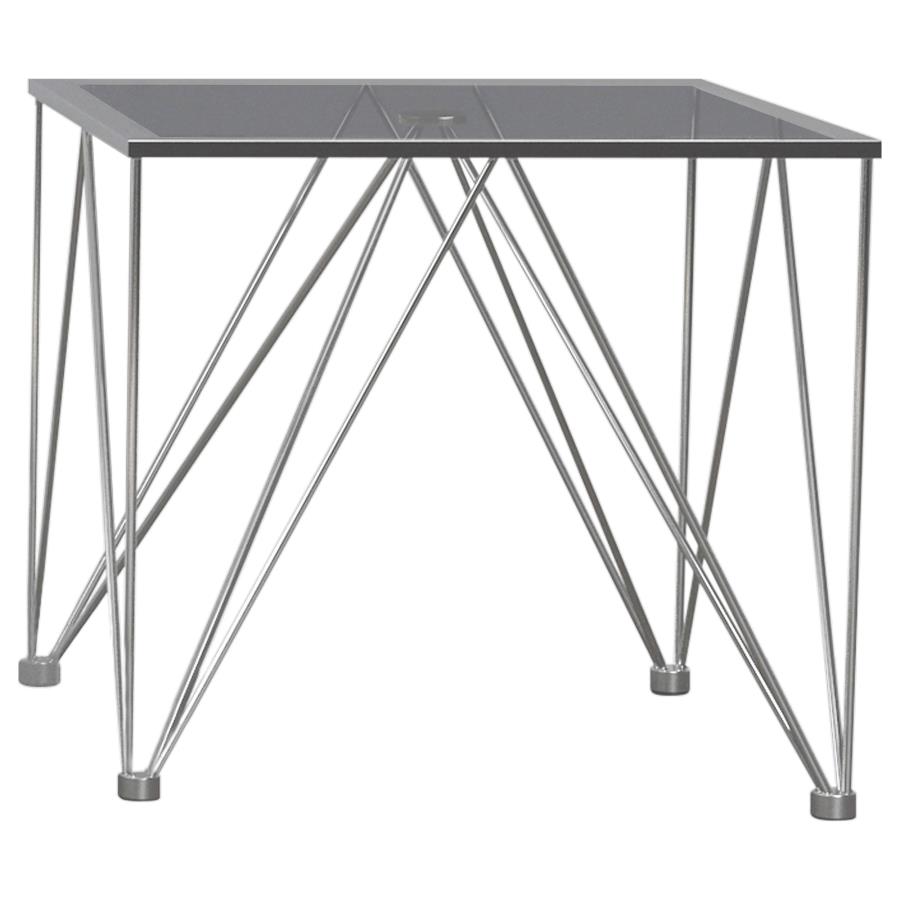 (image for) Chalet Square Smoked Glass Top End Table Chrome