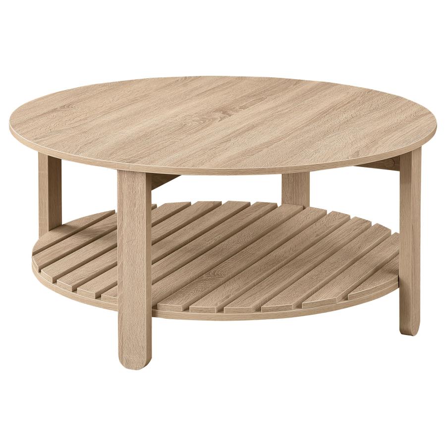 (image for) Fowler 1-shelf Round Engineered Wood Coffee Table Natural