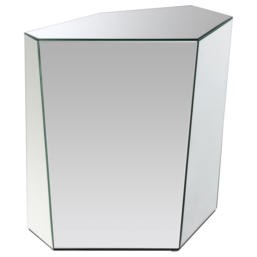 (image for) Capella Mirrored Abstract Geometric End Table Silver