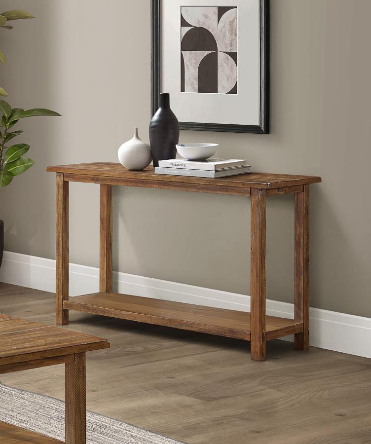 (image for)  Payne Wood Entryway Sofa Console Table Distressed Brown