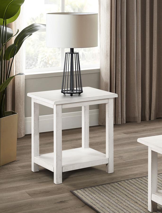 (image for)  Payne Wood End Table with Shelf White