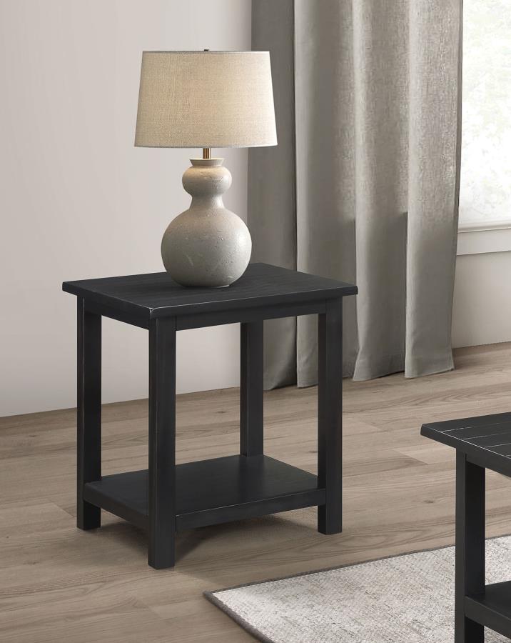 (image for)  Payne Wood End Table with Shelf Java