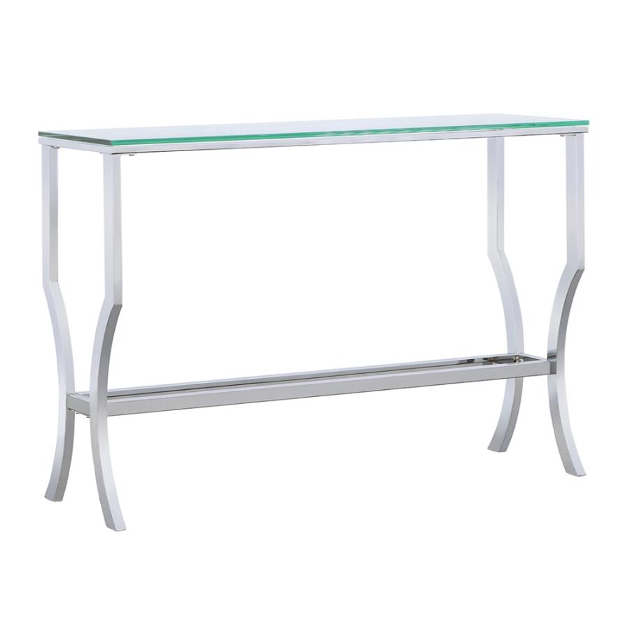 (image for) Saide Rectangular Glass Top Entryway Console Table Chrome