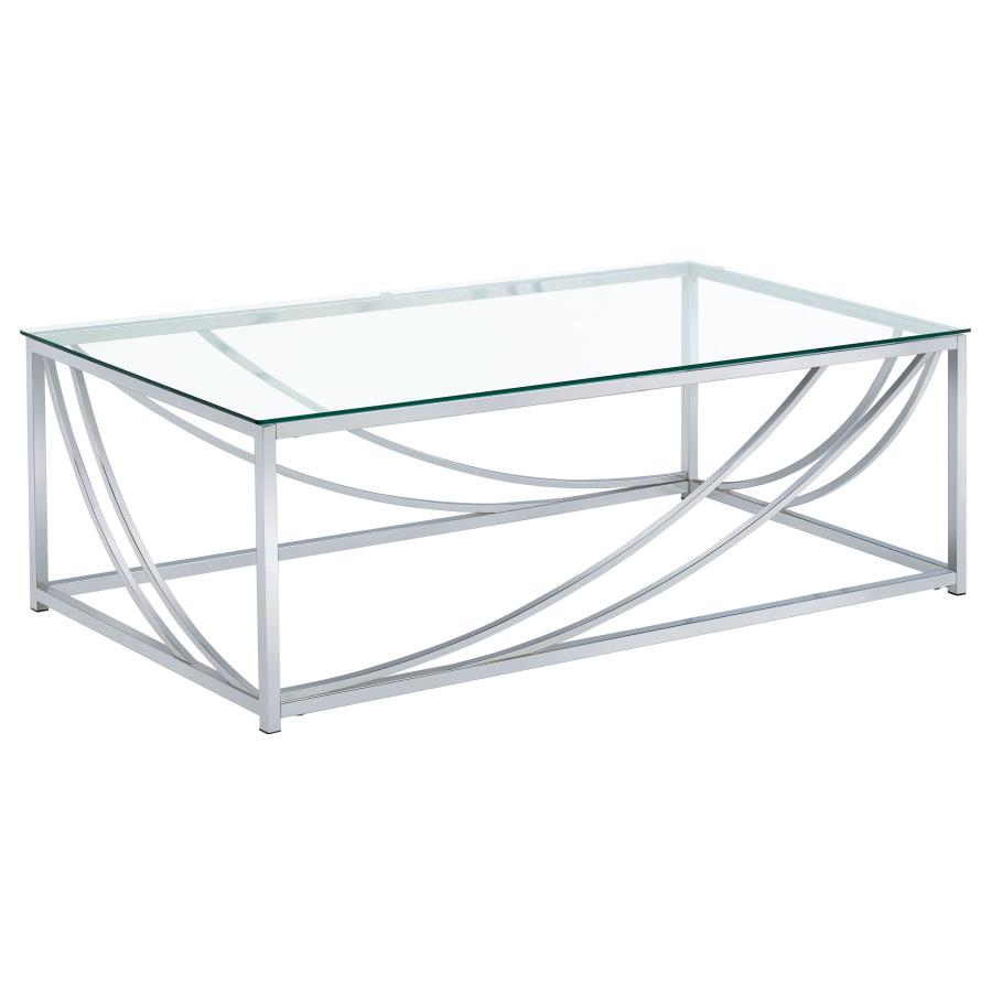 (image for) Lille Rectangular Glass Top Coffee Table Chrome