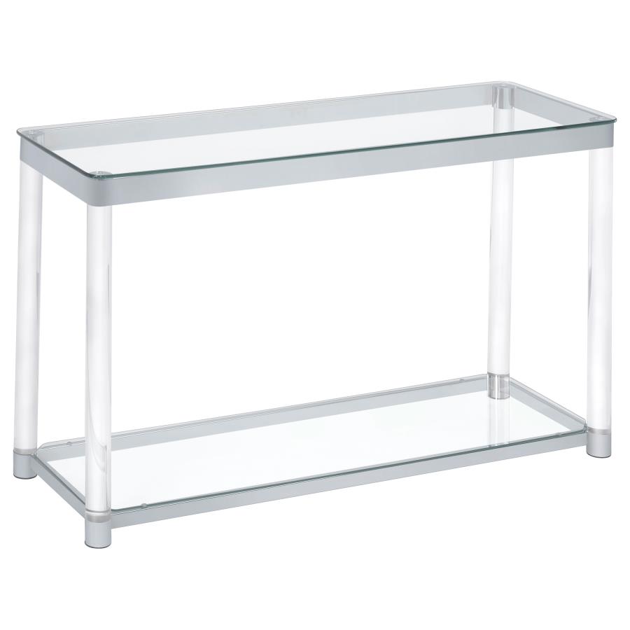 (image for) Anne Acrylic Glass Top Entryway Sofa Console Table Chrome