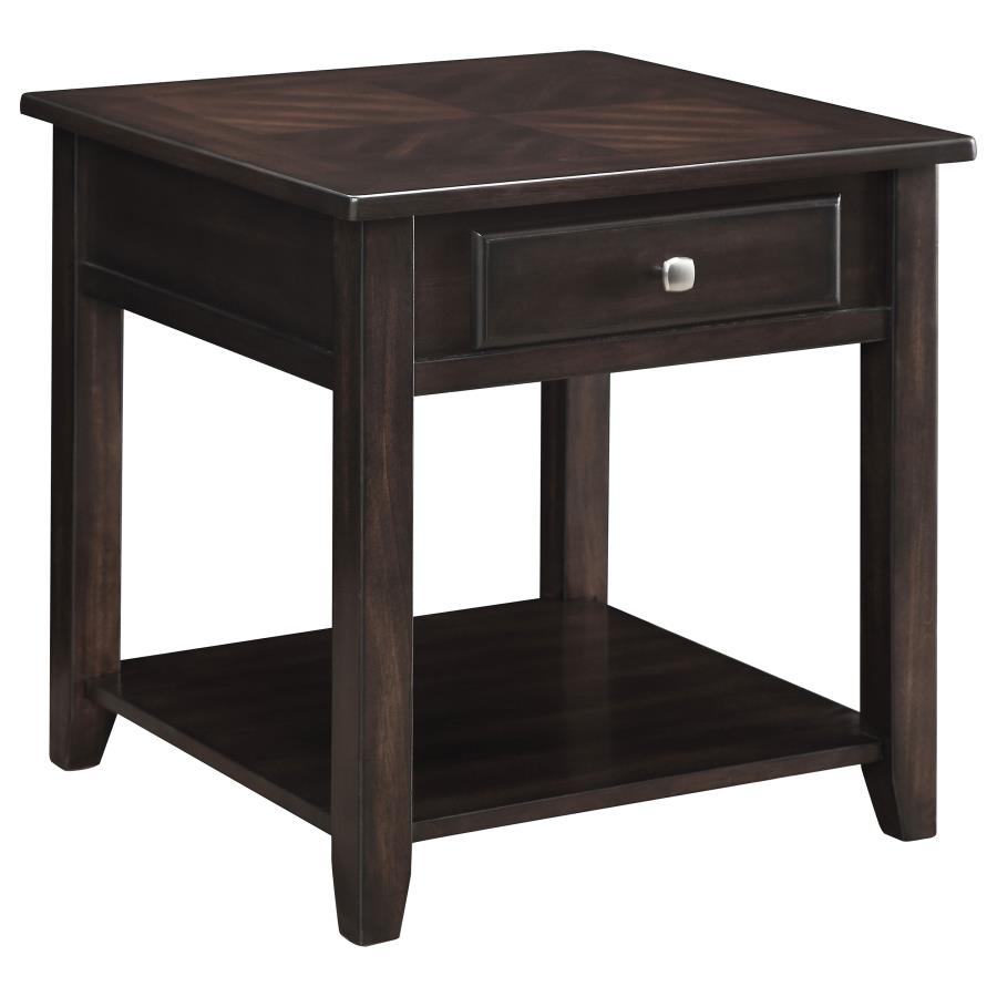 (image for) Bradford 1-drawer Square Wood End Table Walnut