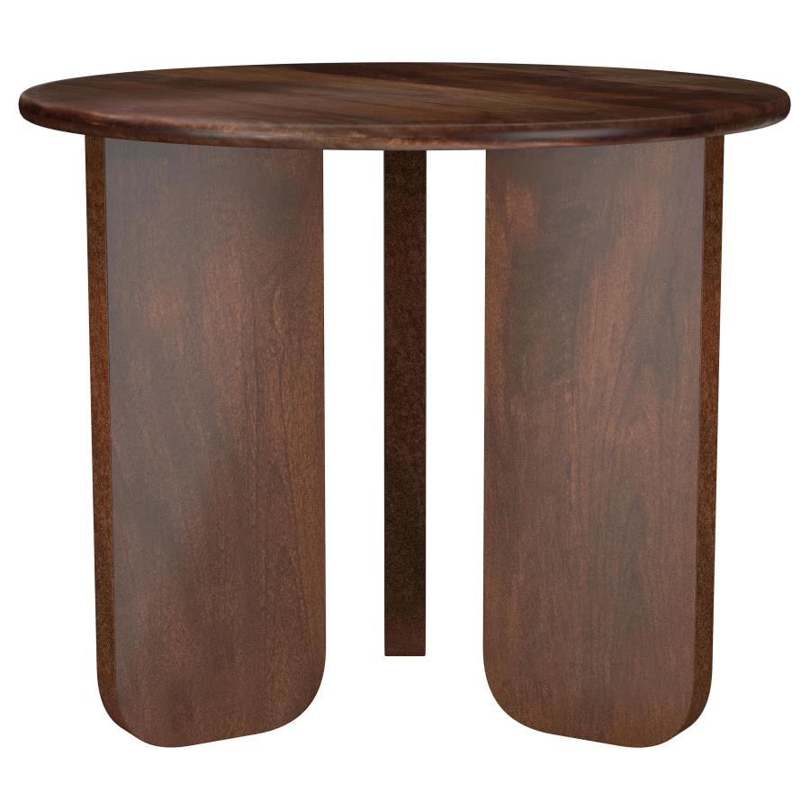 (image for) Dale Round Solid Mango Wood Side End Table Brown