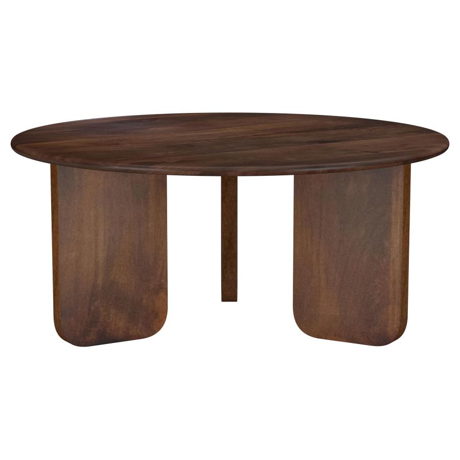 (image for) Dale Round Solid Mango Wood Coffee Table Brown