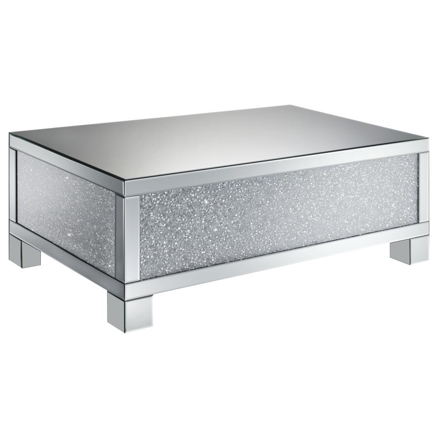 (image for) Gillian Rectangular Mirrored Acrylic Coffee Table Silver