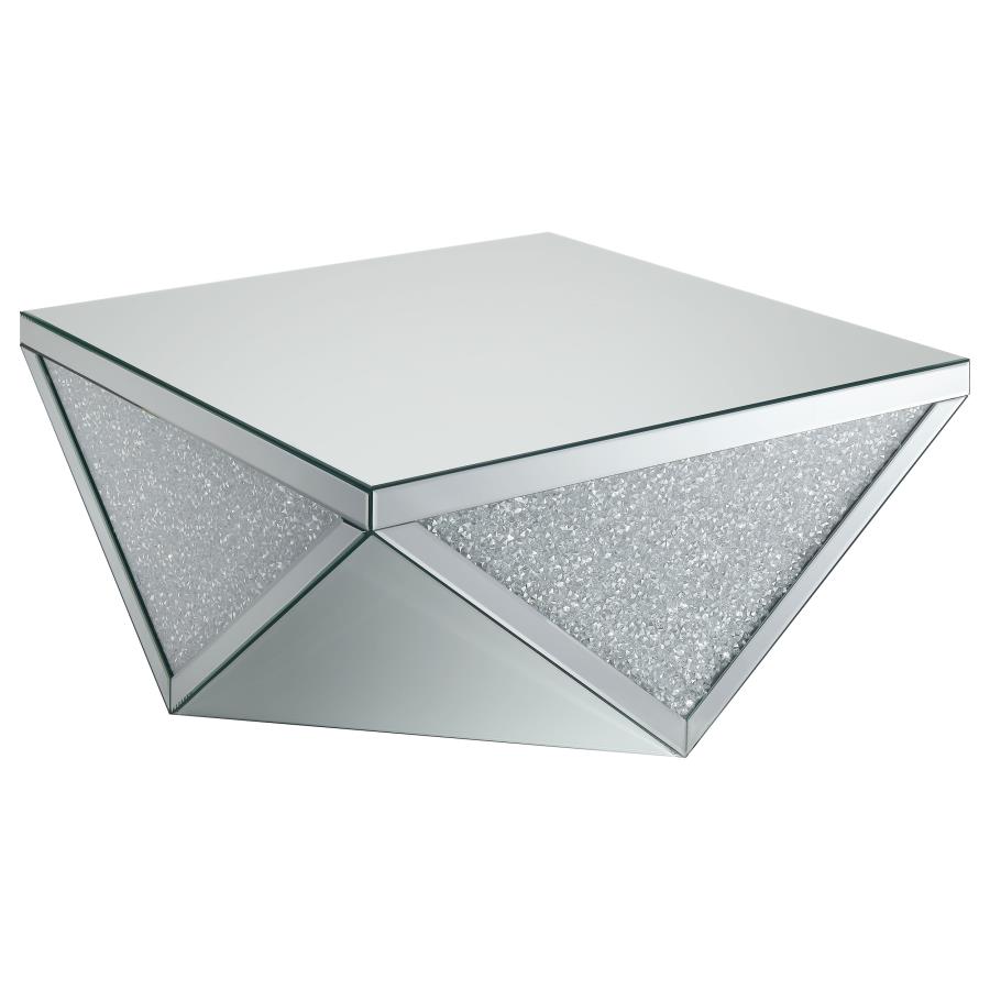 (image for) Amore Square Mirrored Acrylic Crystal Coffee Table Silver