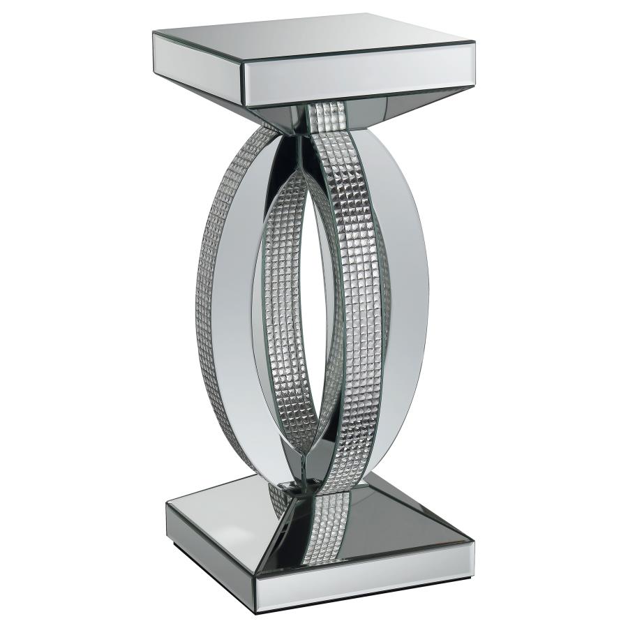 (image for) Amalia Square Mirrored Acrylic Crystal Side End Table Silver