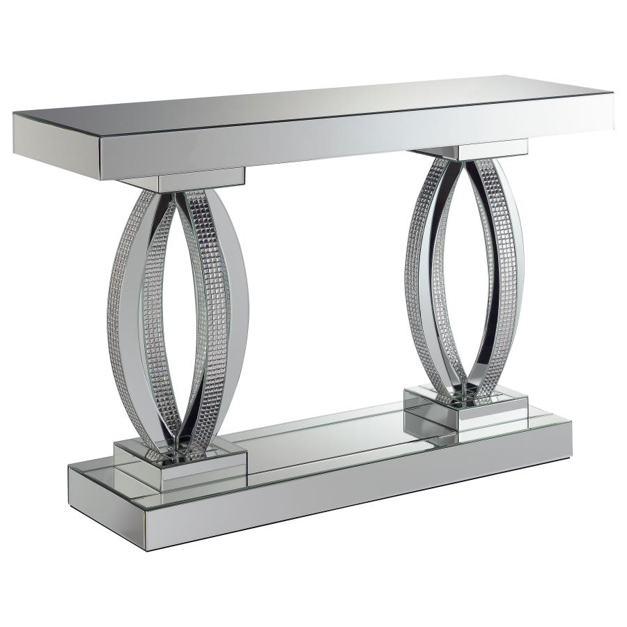 (image for) Amalia Mirrored Acrylic Entryway Sofa Console Table Silver