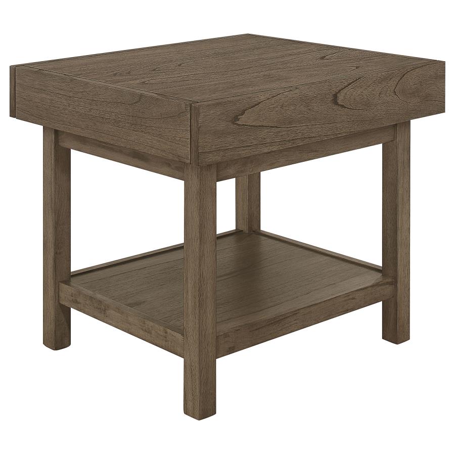 (image for) Owen 1-drawer Rectangular Side End Table Wheat Brown