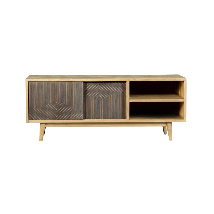 (image for) TV Console with Sliding Doors Natural