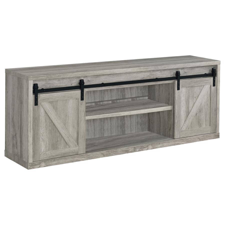 (image for) Brockton 2-door Engineered Wood 71" TV Stand Grey Driftwood