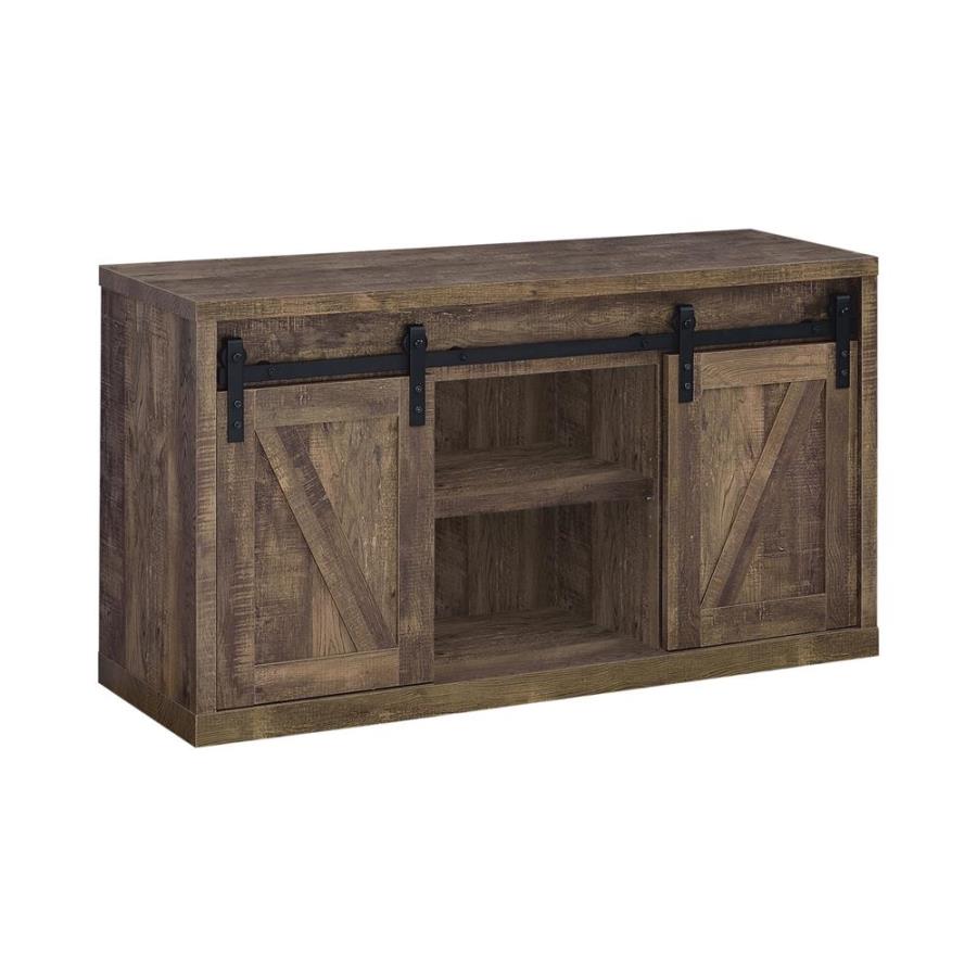 (image for) Brockton 48-inch 3-shelf Sliding Doors TV Console Rustic Oak