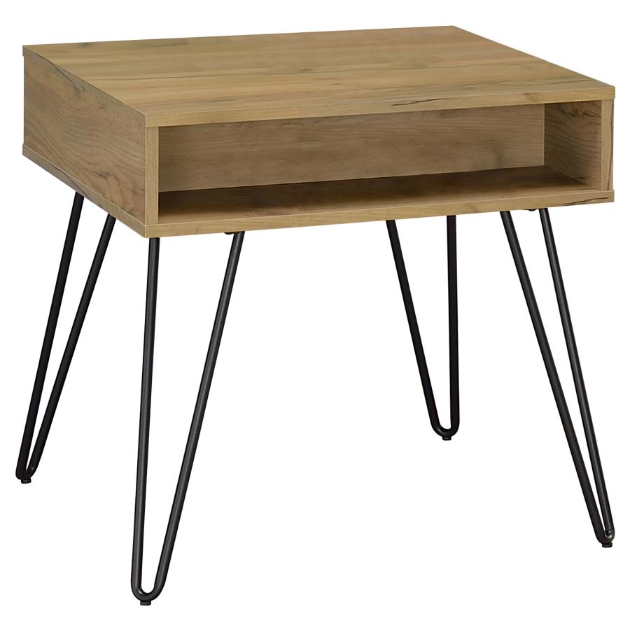 (image for) Fanning Engineered Wood Side End Table Golden Oak