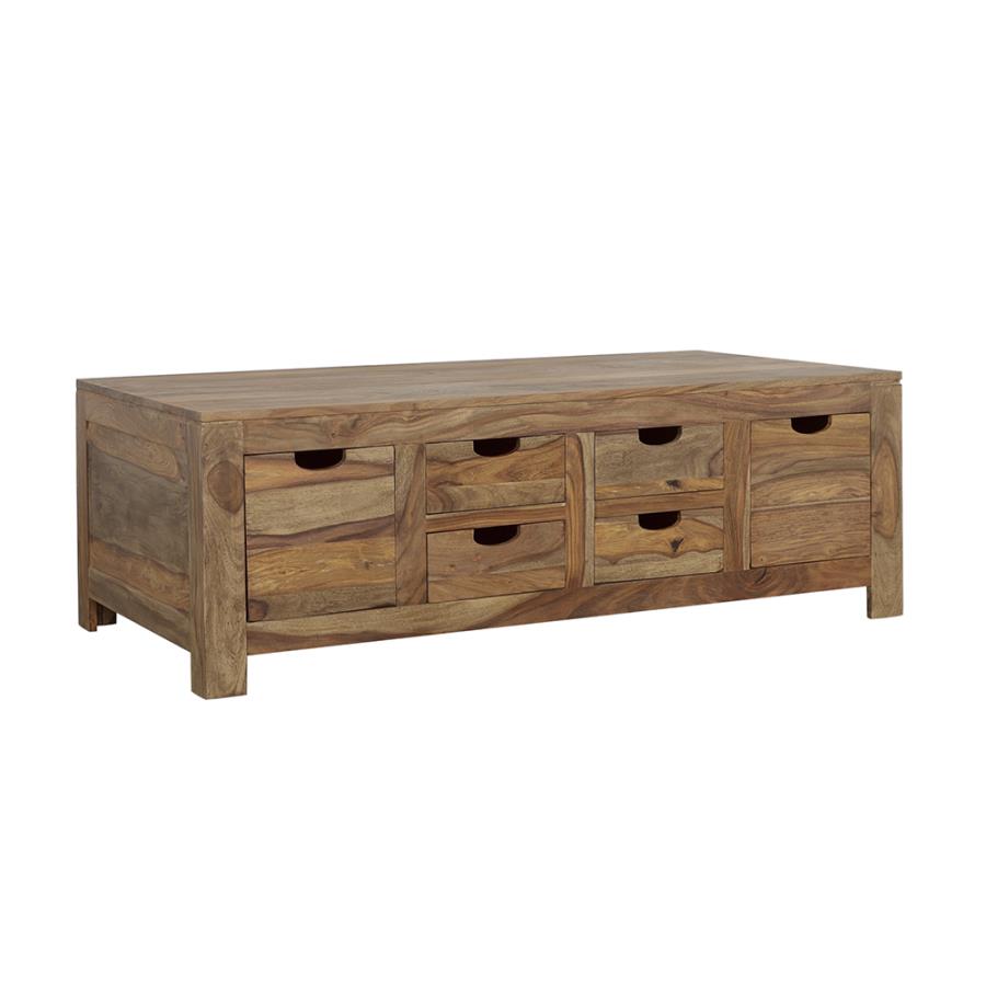 (image for) Esther 6-drawer Solid Wood Coffee Table Natural Sheesham