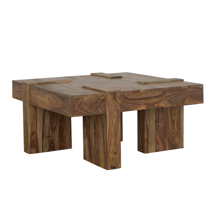 (image for) Samira Square Solid Wood Coffee Table Natural Sheesham