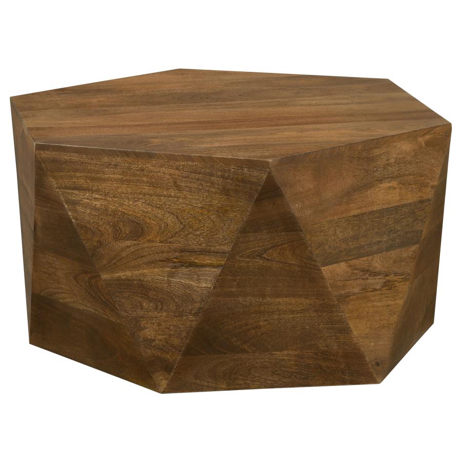 (image for) Zalika Hexagonal Solid Mango Wood Coffee Table Natural