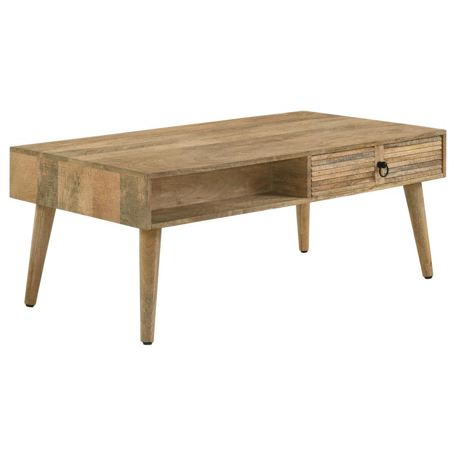 (image for) Zabel 1-drawer Rectangular Mango Wood Coffee Table Natural