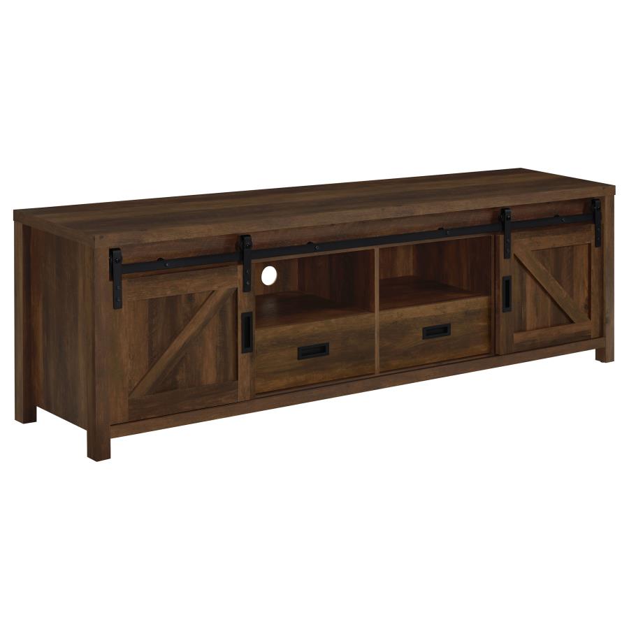 (image for) Madra 2-door Engineered Wood 79" TV Stand Dark Pine