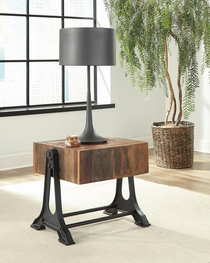 (image for) Apperson Rectangular Trestle End Table Recycled Wood