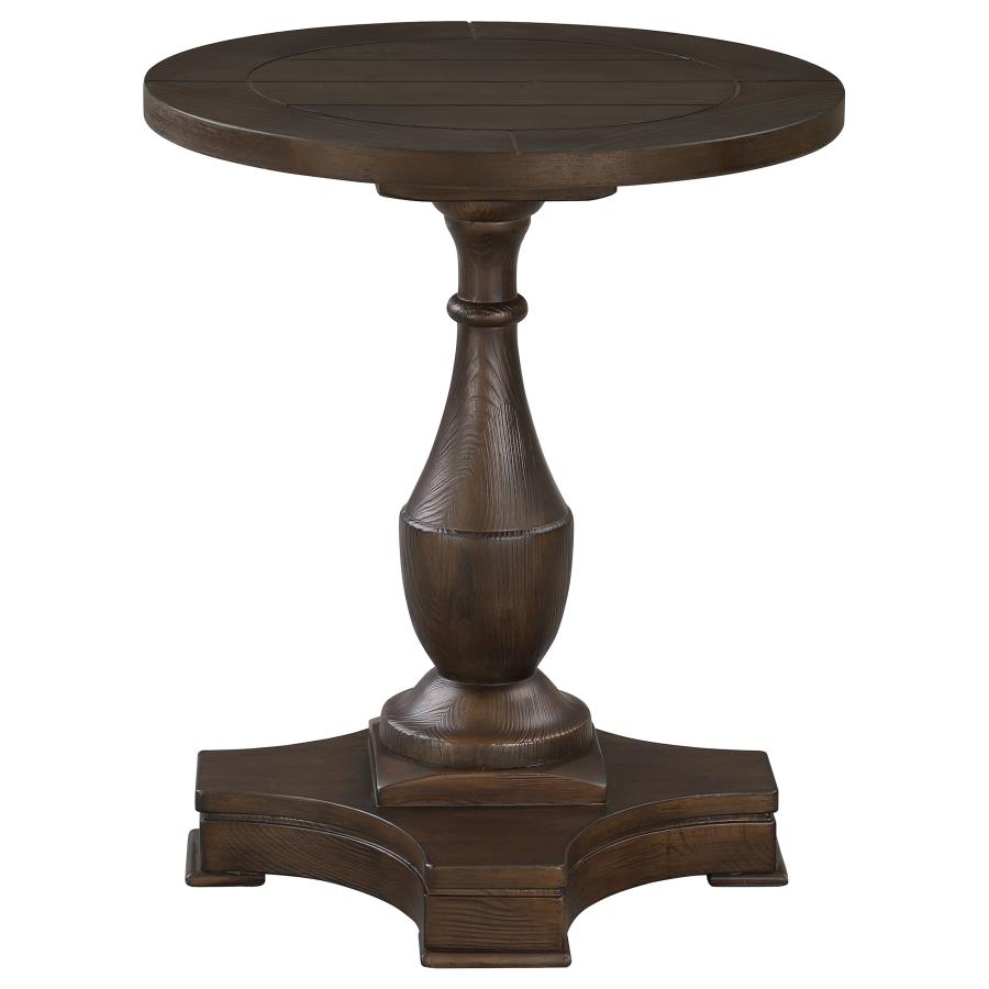 (image for) Morello Round Wood End Table with Pedestal Base Coffee