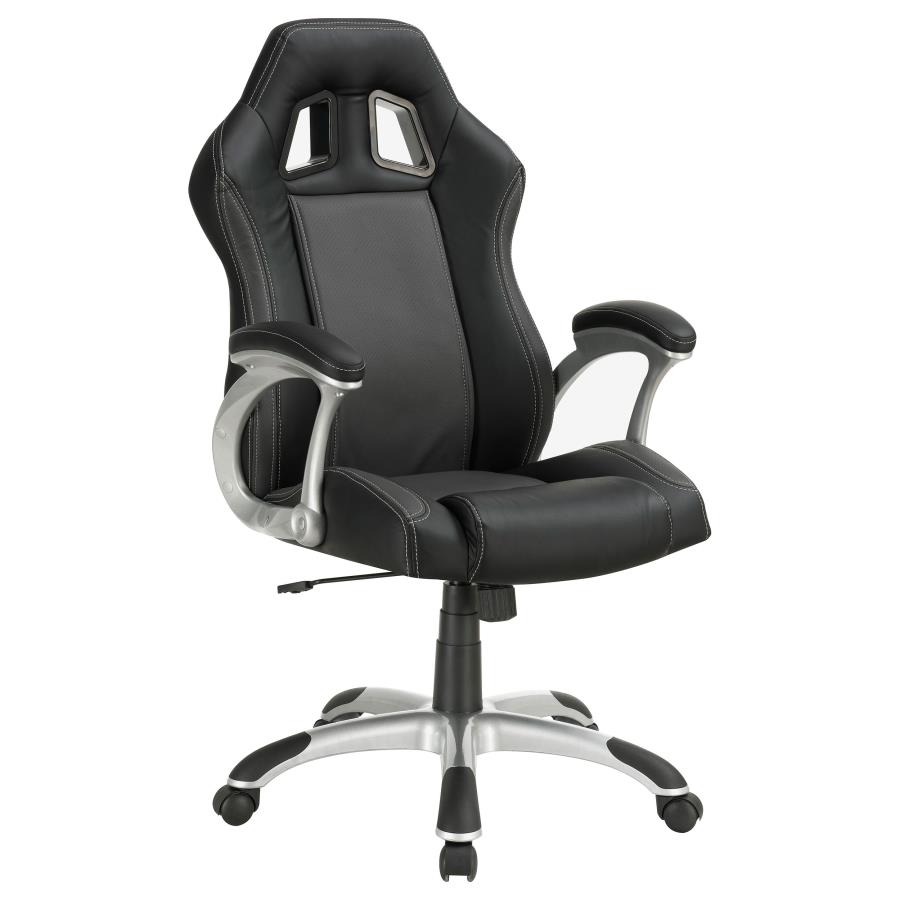 (image for) Roger Upholstered Adjustable Home Office Desk Chair Black