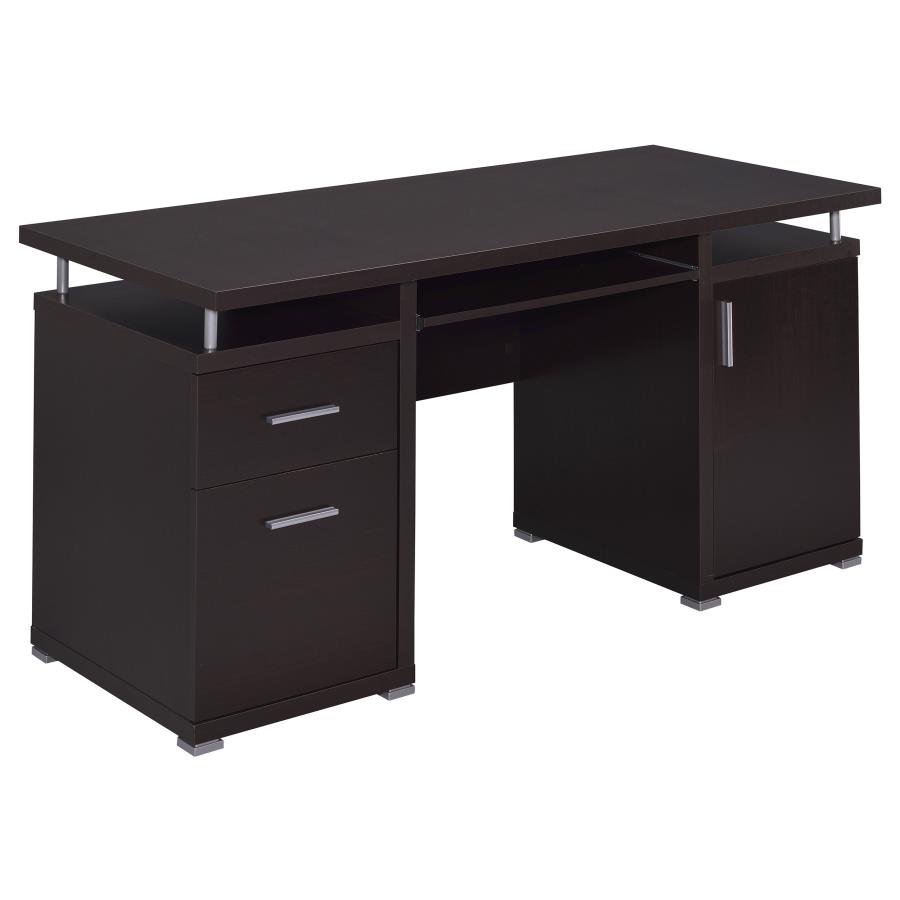 (image for) Tracy 55-inch 2-drawer Office Computer Desk Cappuccino