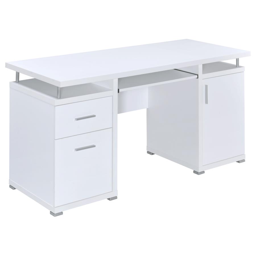 (image for) Tracy 55-inch 2-drawer Office Computer Desk White