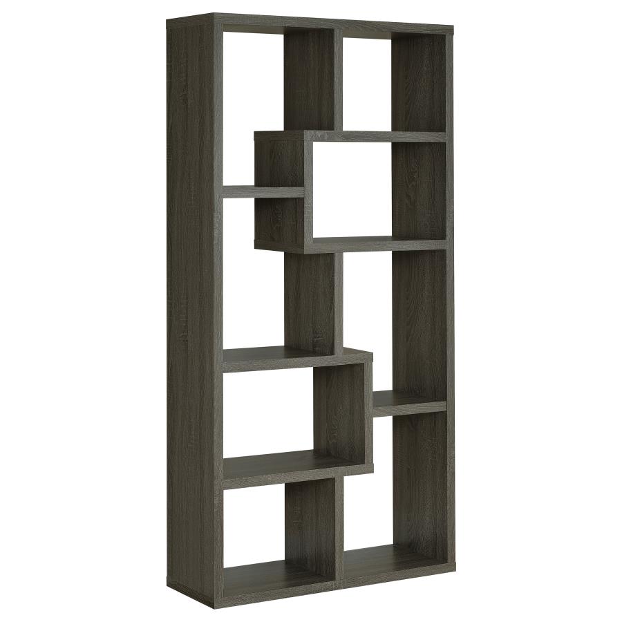 (image for) Theo 71-inch 6-shelf Bookshelf Weathered Grey