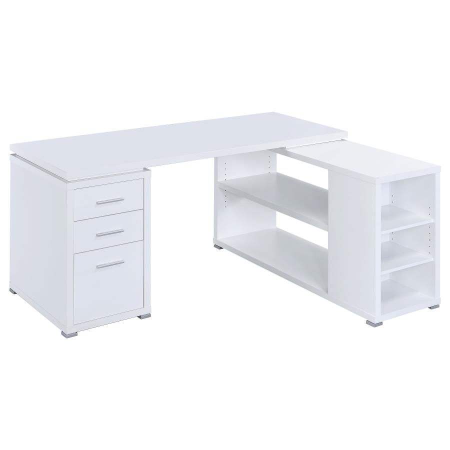 (image for) Yvette 60-inch 3-drawer L-Shape Computer Desk White