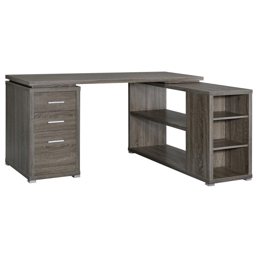 (image for) Yvette 60-inch 3-drawer L-Shape Computer Desk Weathered Grey