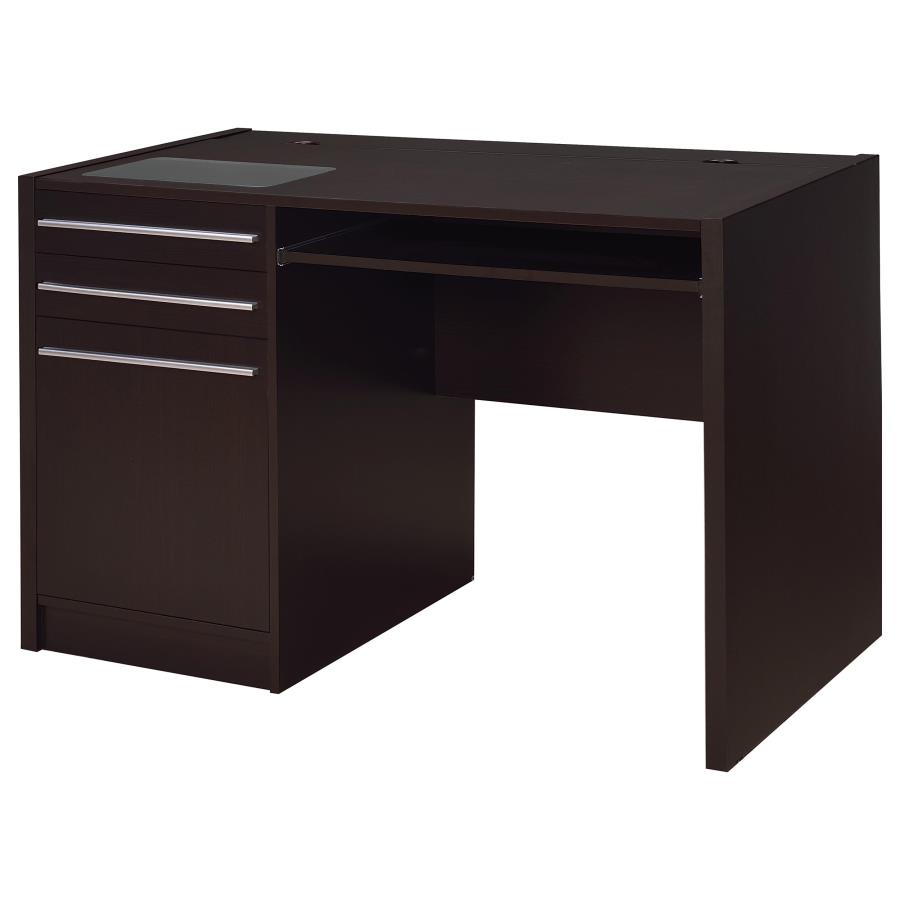 (image for) Halston 47-inch 2-drawer Office Desk with Cabinet Cappuccino