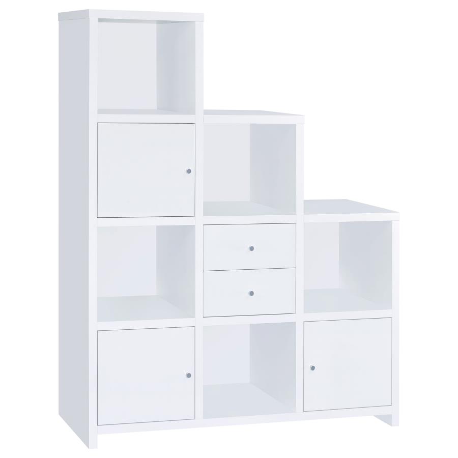 (image for) Spencer Bookcase with Cube Storage Compartments White