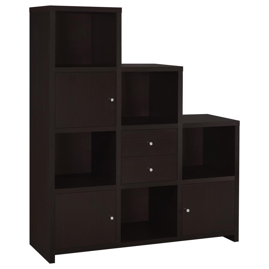 (image for) Spencer Bookcase with Cube Storage Compartments Cappuccino