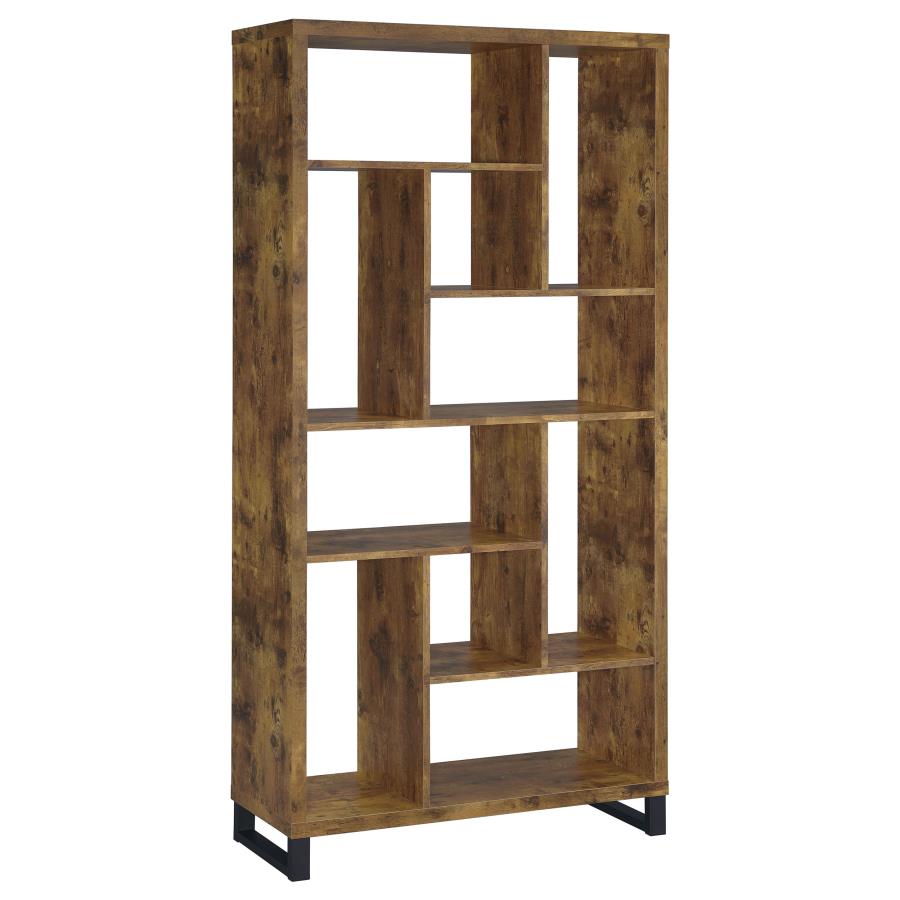 (image for) Delwin 71-inch 6-shelf Bookshelf Rustic Nutmeg