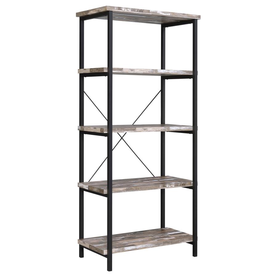 (image for) Kemper 4-shelf Bookcase Salvaged Cabin and Black