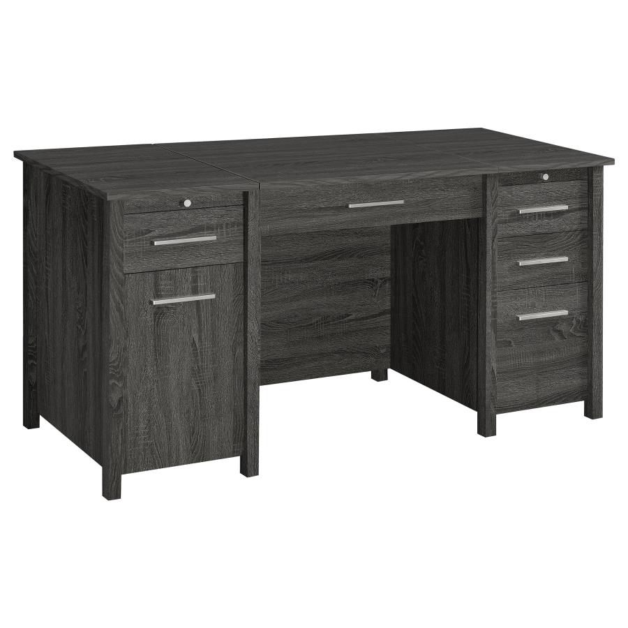 (image for) Dylan 60-inch 4-drawer Lift Top Office Desk Weathered Grey